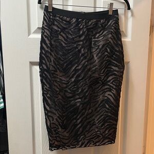 BCBGMaxAzria Black Zebra Pencil Skirt